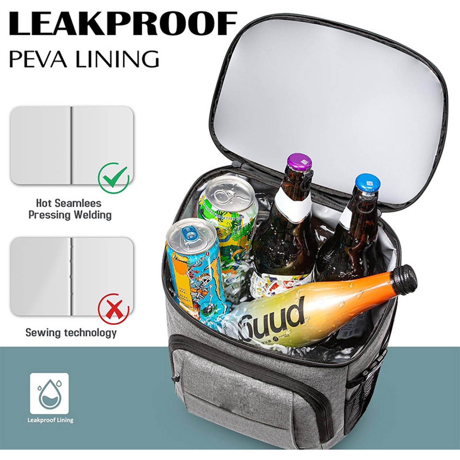 2L Foldable Oxford Insulated Cooler Backpack for Picnics 5