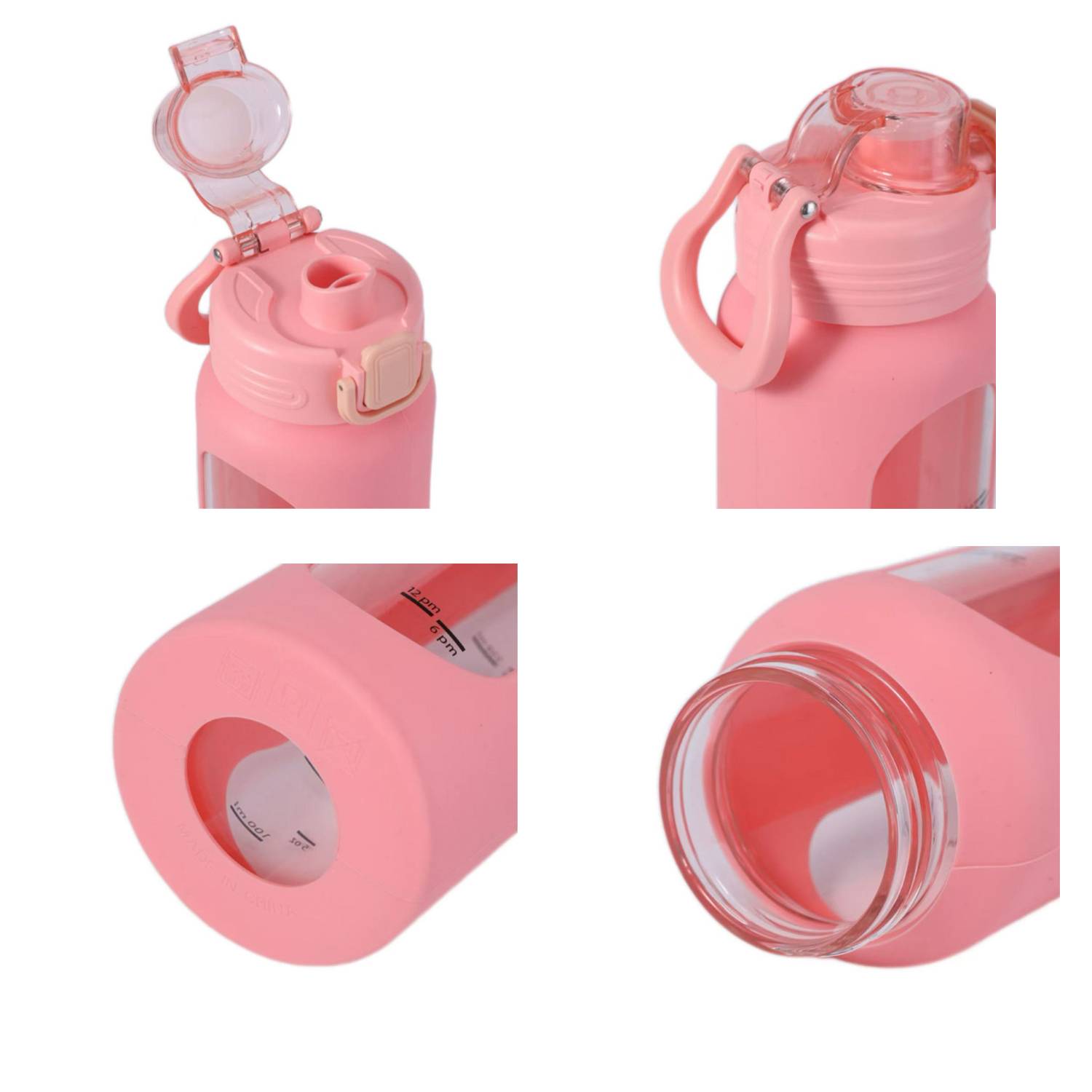 34oz Silicone Sleeve Glass Water Bottle w/ Handle 8