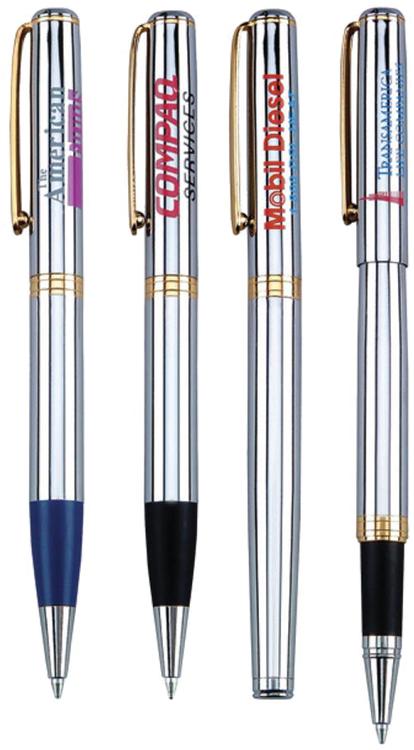 Eli Chrome Comfort Grip Ballpoint or Rollerball Pen 2