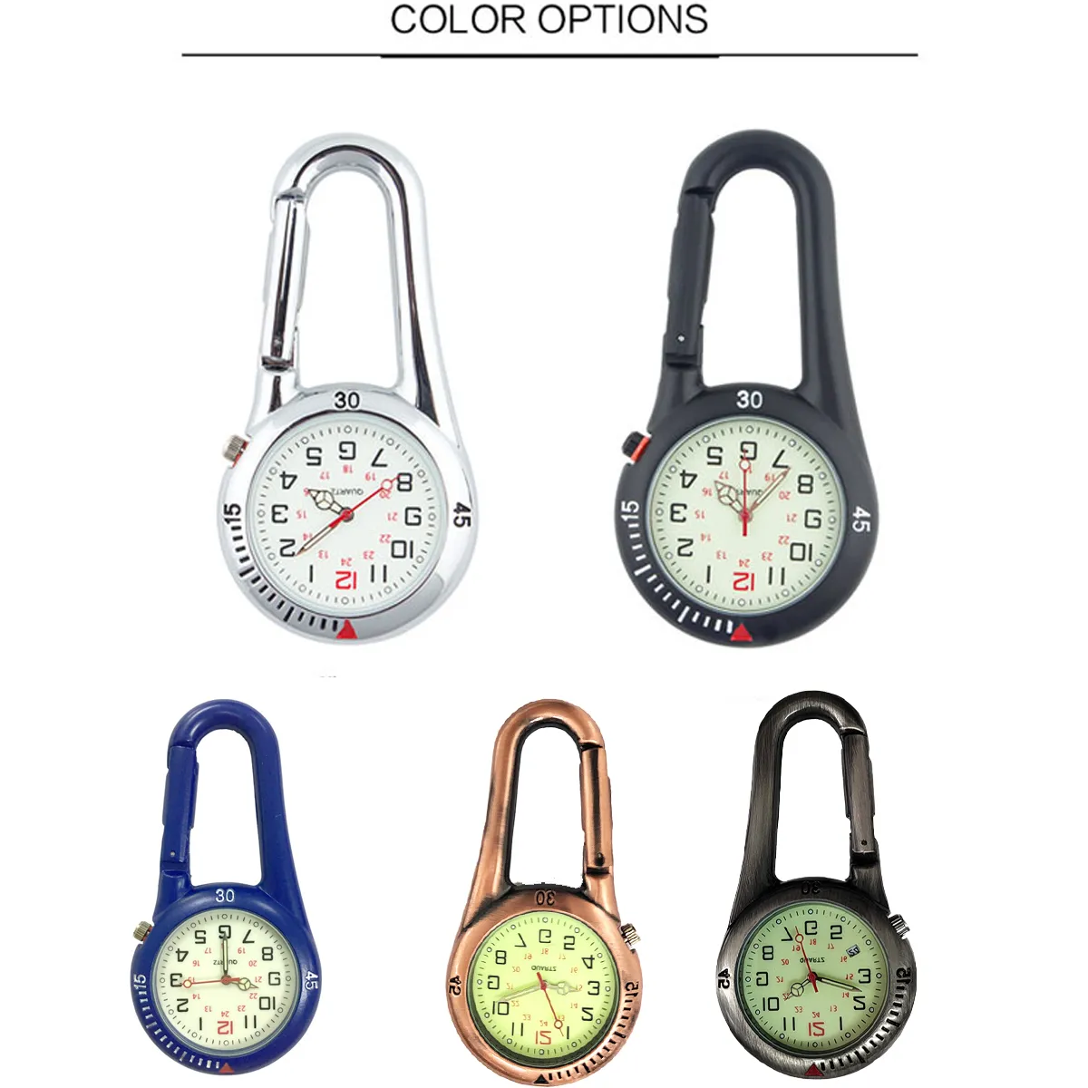Outdoor Mini Round luminous Dial Hook Watch pocket watch 7