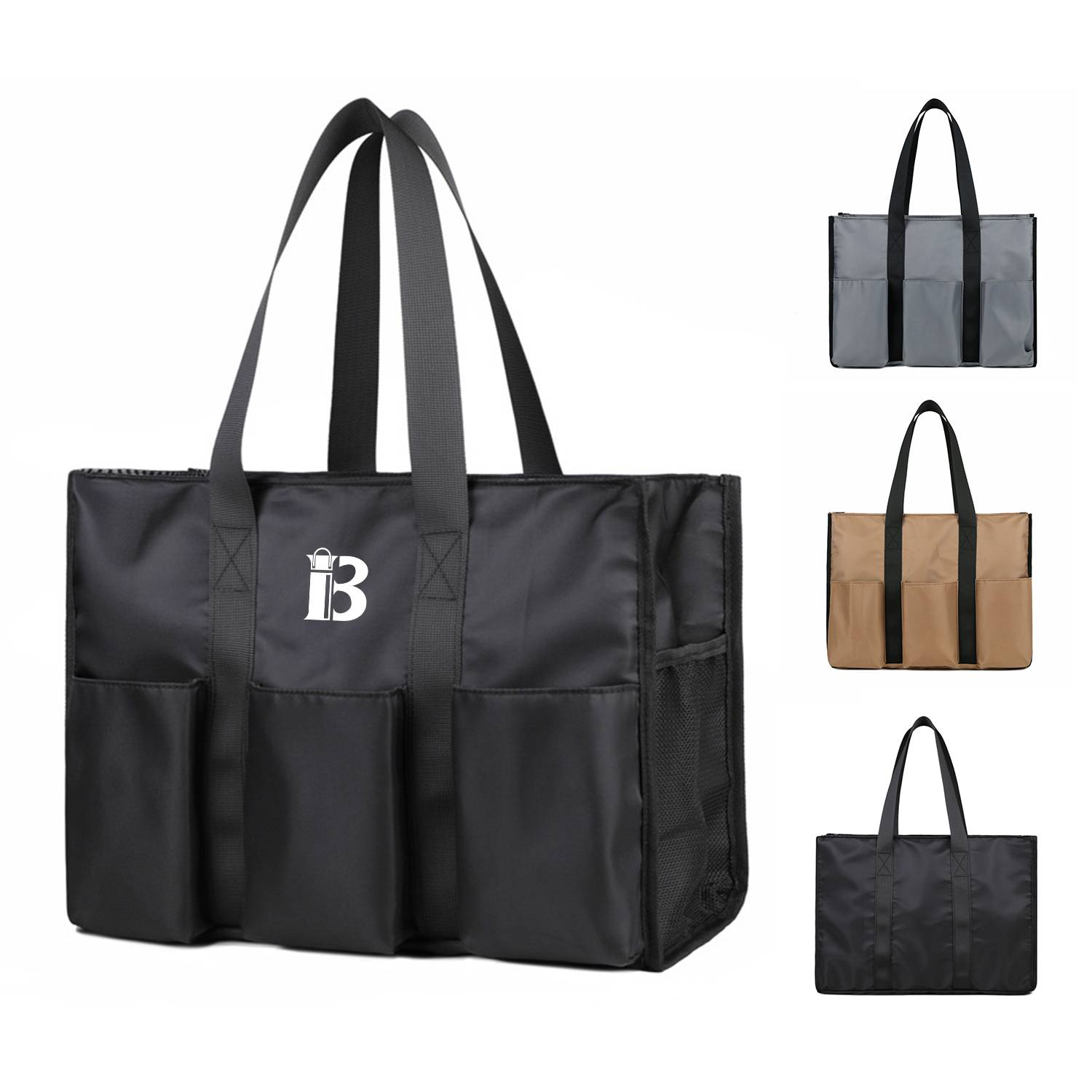 Multi-Pocket Hobo Tote Bag, custom tote bag with logo imprint 1