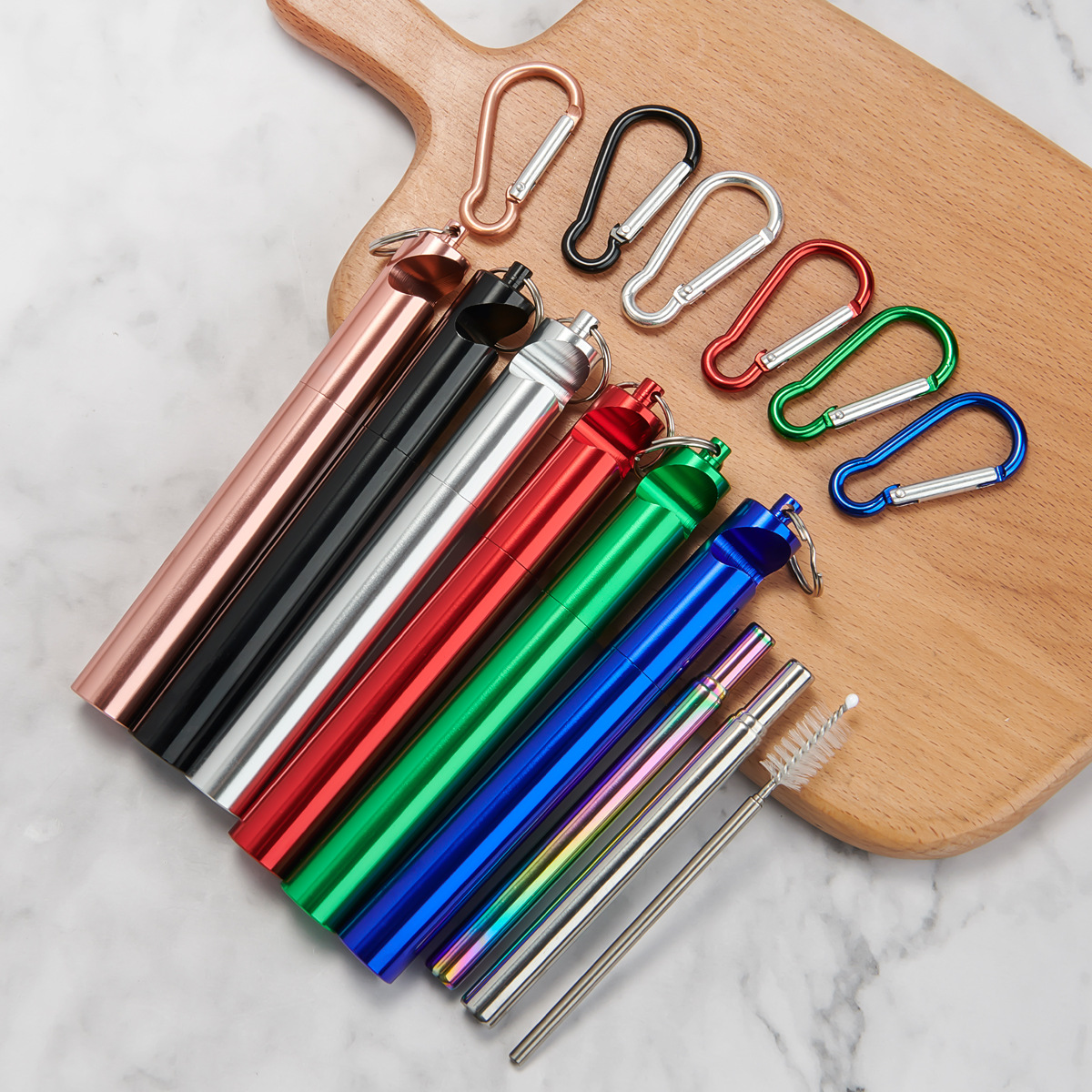 Stainless Steel Straw Keychain 1