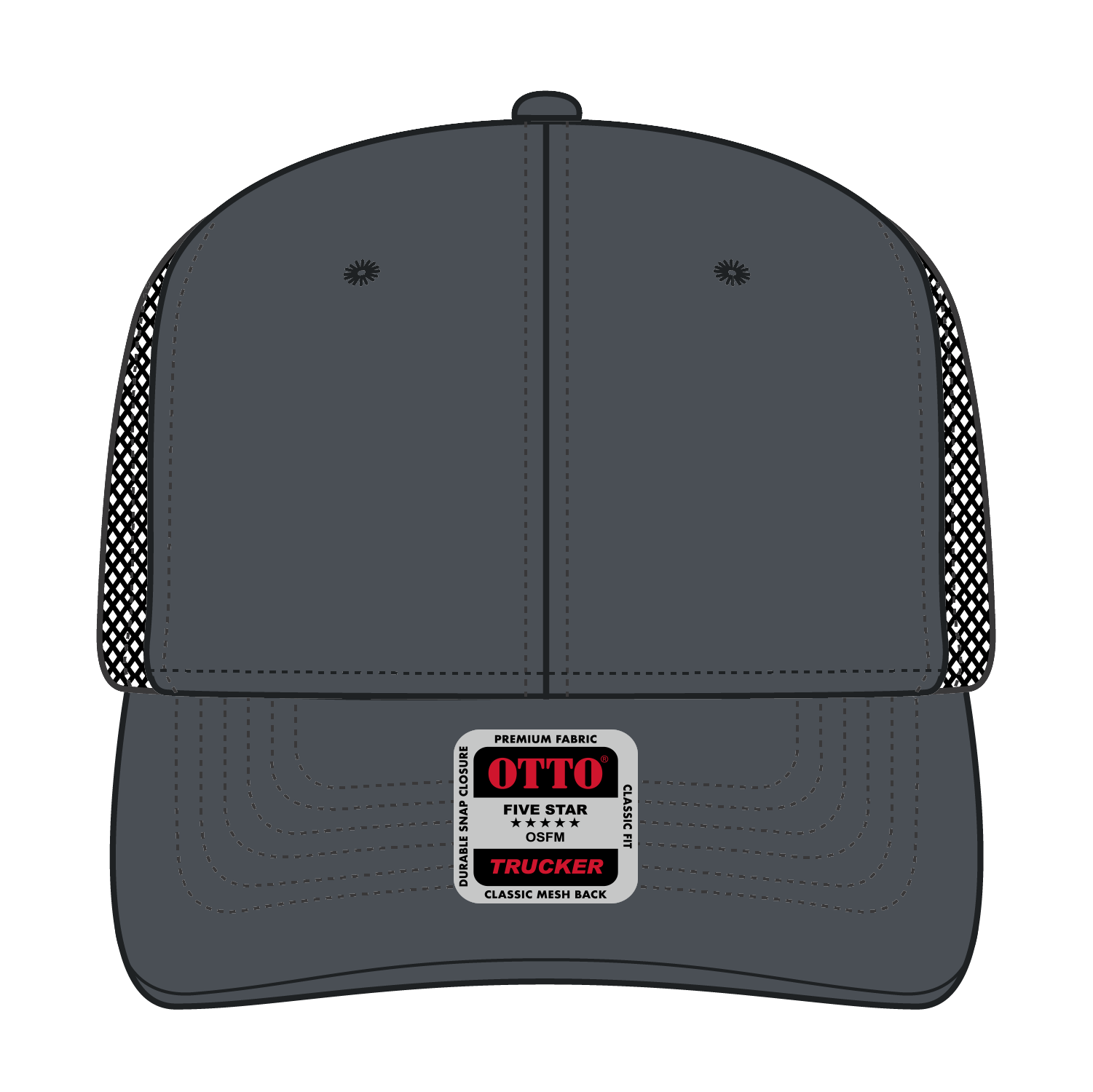 OTTO CAP® 6 Panel Mid Profile Mesh Back Trucker Hat 77