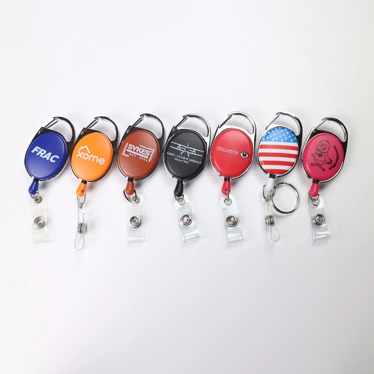 OVAL SHAPE RETRACTABLE BADGE HOLDER WITH CLIP 2