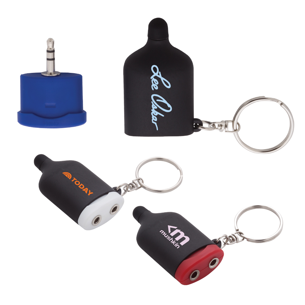3.5mm Jack Splitter Keychain w/Stylus Tip