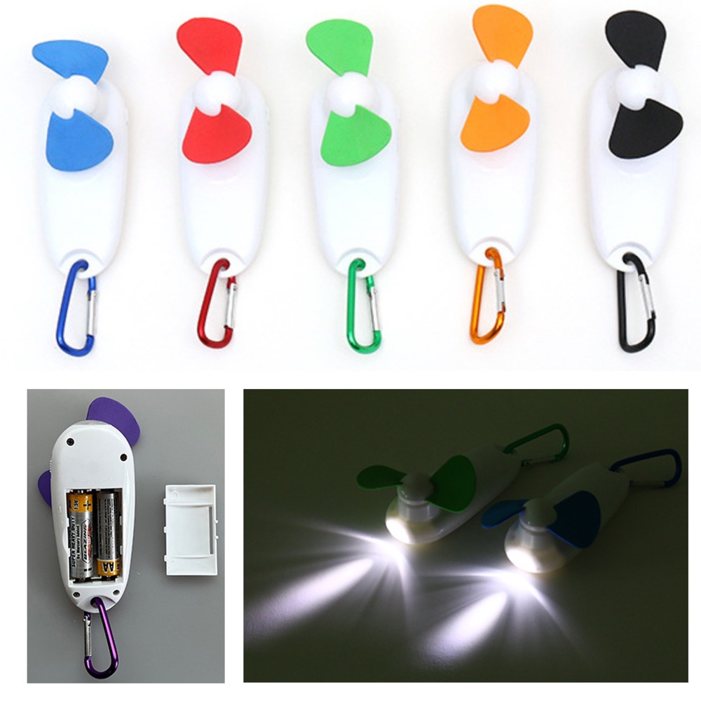 3-in-1 Pocket Handheld Fan w/LED Light & Carabiner 2