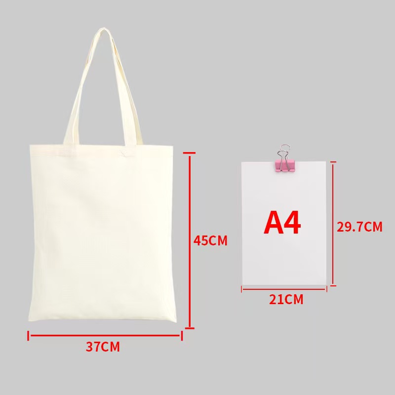 Solid-Color Canvas Tote Bag 2