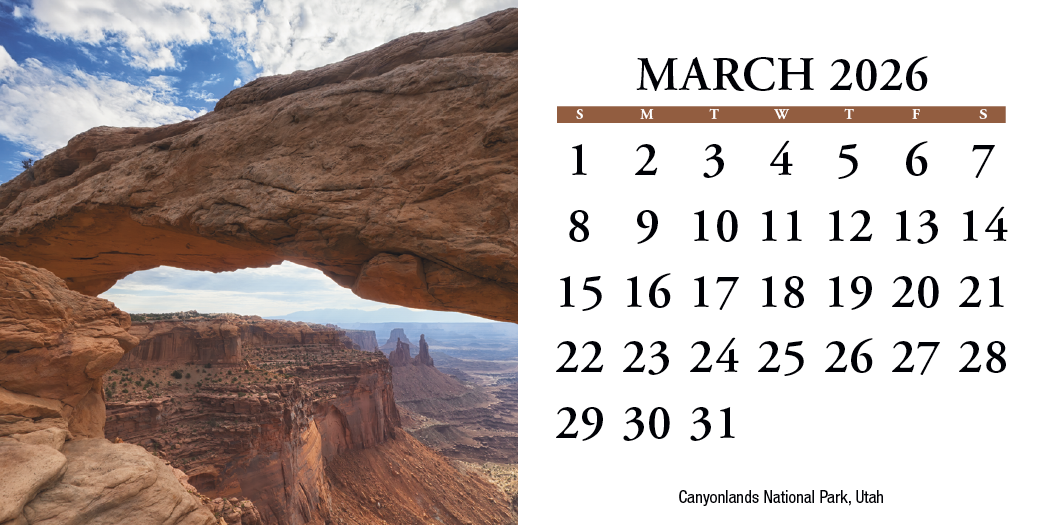 HotLine® Products Scenic America® Desk Tent Calendar 2