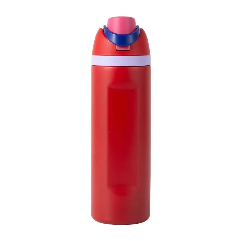 24oz Insulated Stainless Steel Water Bottle with Straw, custom water bottle with logo imprint 9