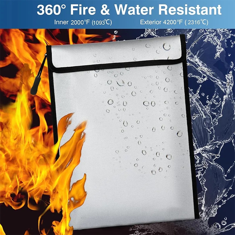 Fireproof and Waterproof Document Bag with Zipper 5