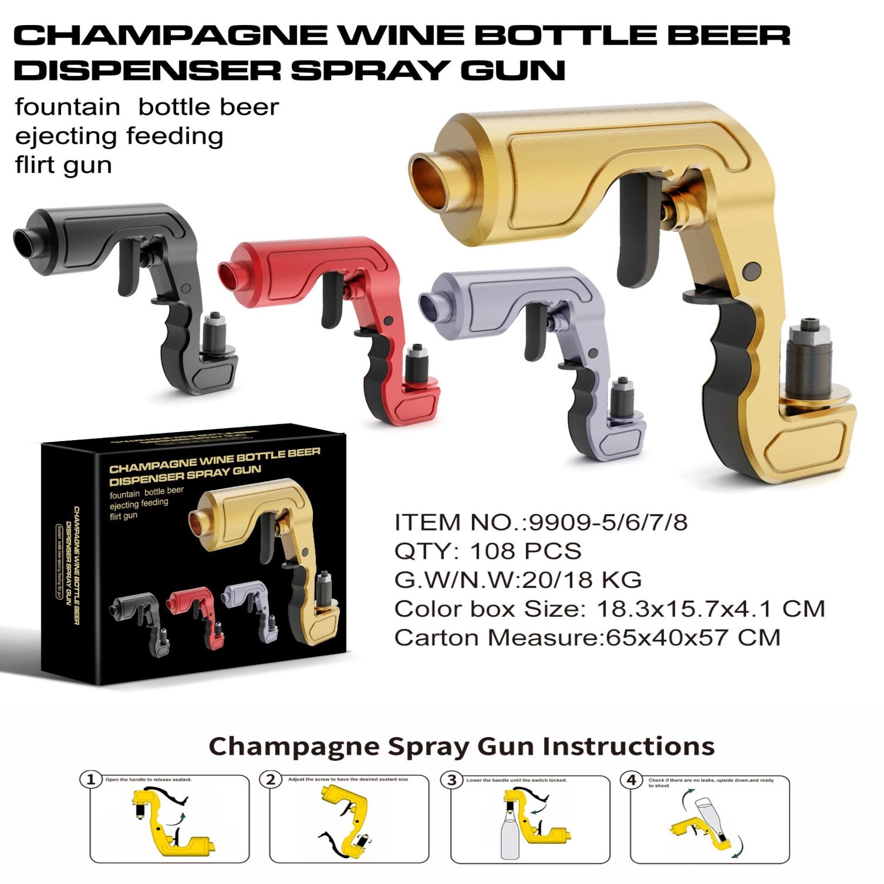 Alcohol Shooter Bubbly Champagne Gun Beer  Wine Stopper 3