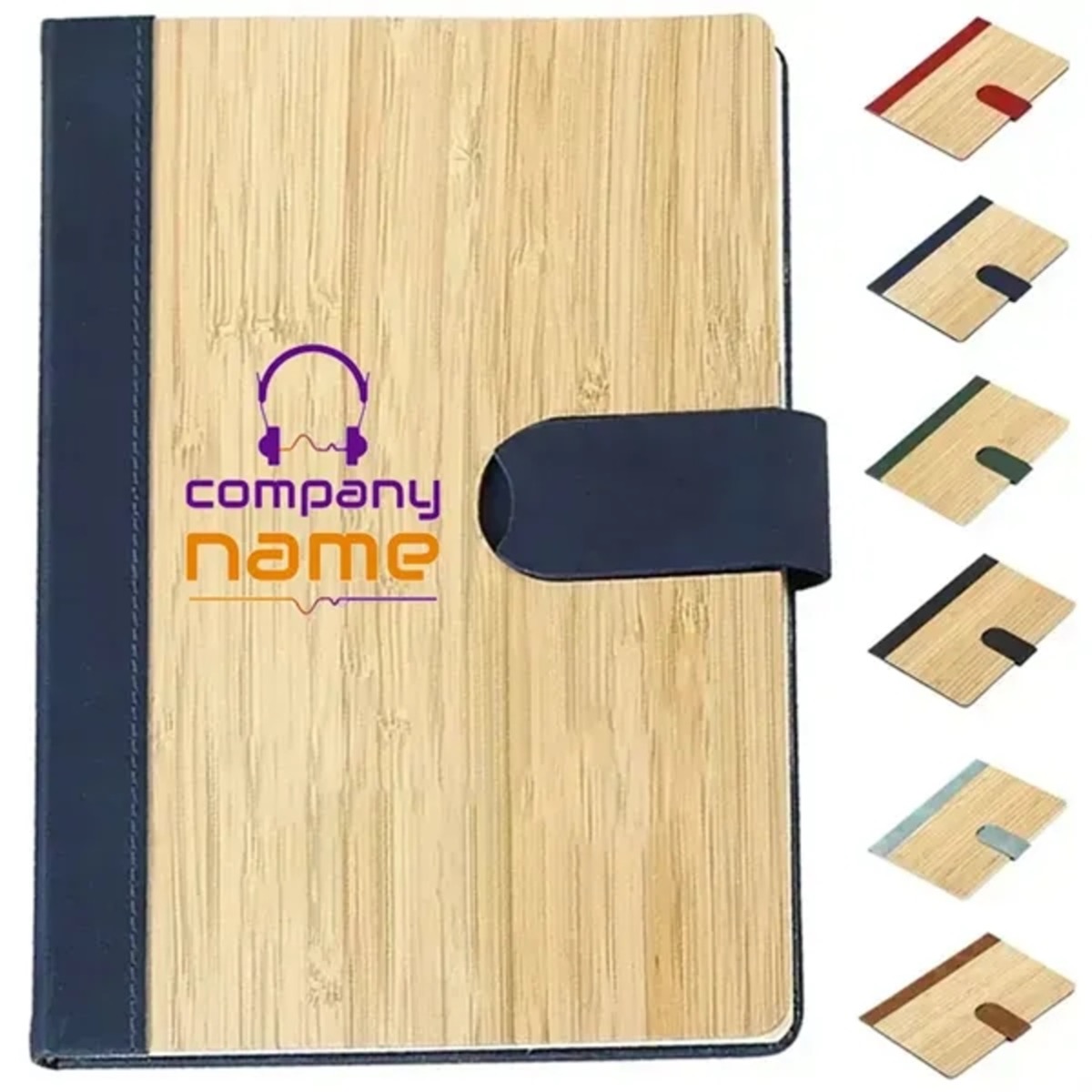 Bamboo Cover Magnetic Closure Notebook
 2
