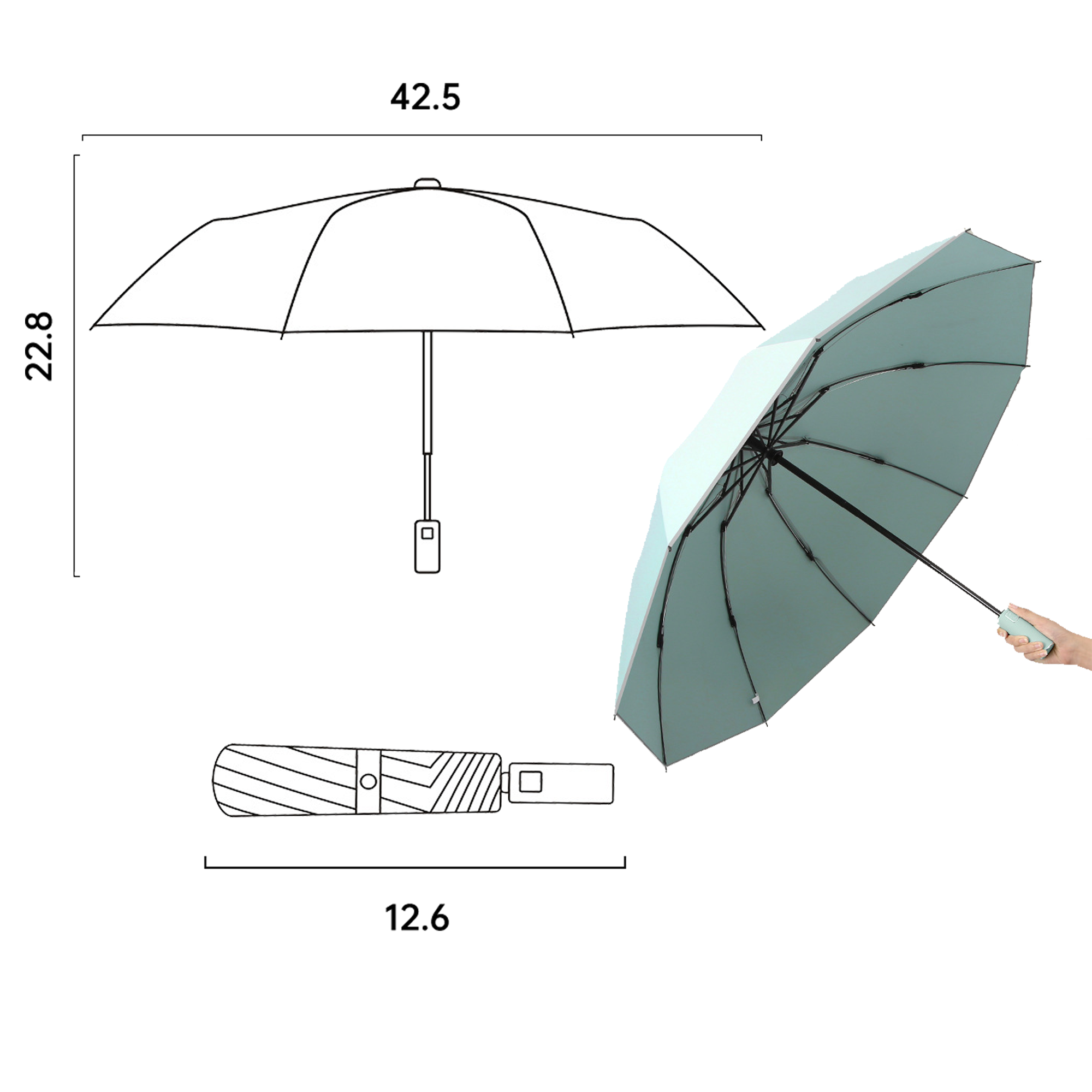 Large Windproof Travel Folding Umbrella 5