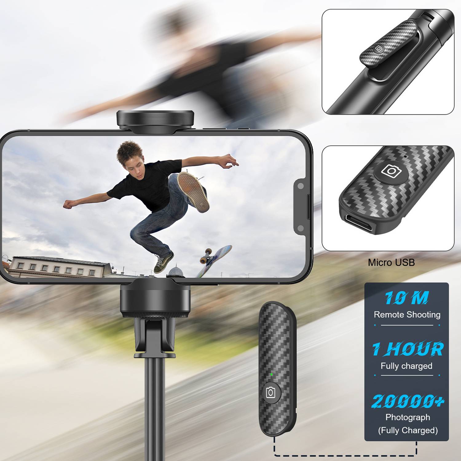 Bluetooth selfie stick for mobile phones 4