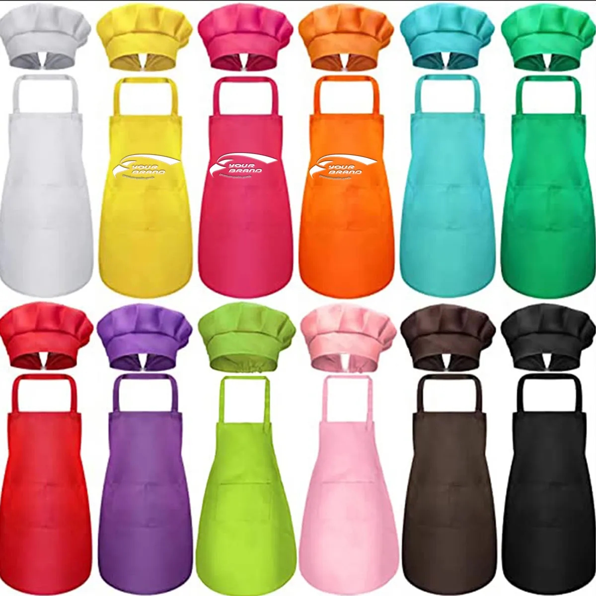 Adjustable Baking DIY Chef Hat Parent-Child Apron Set 4