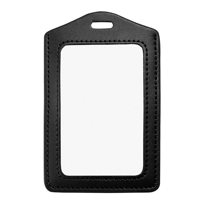 Genuine Leather Id Badge Holder With Retractable Lanyard 3