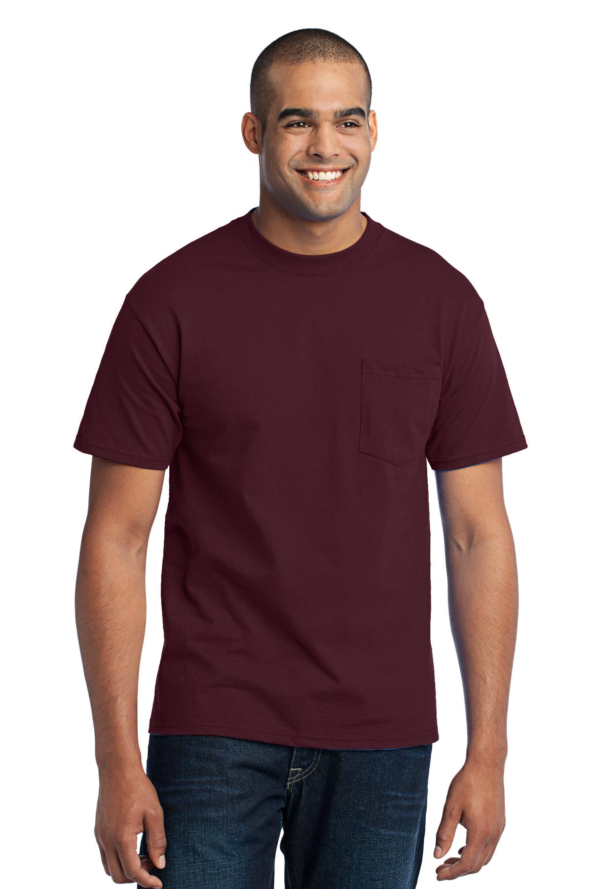 Port & Co Core Blend Pocket Tee. PC55P 66