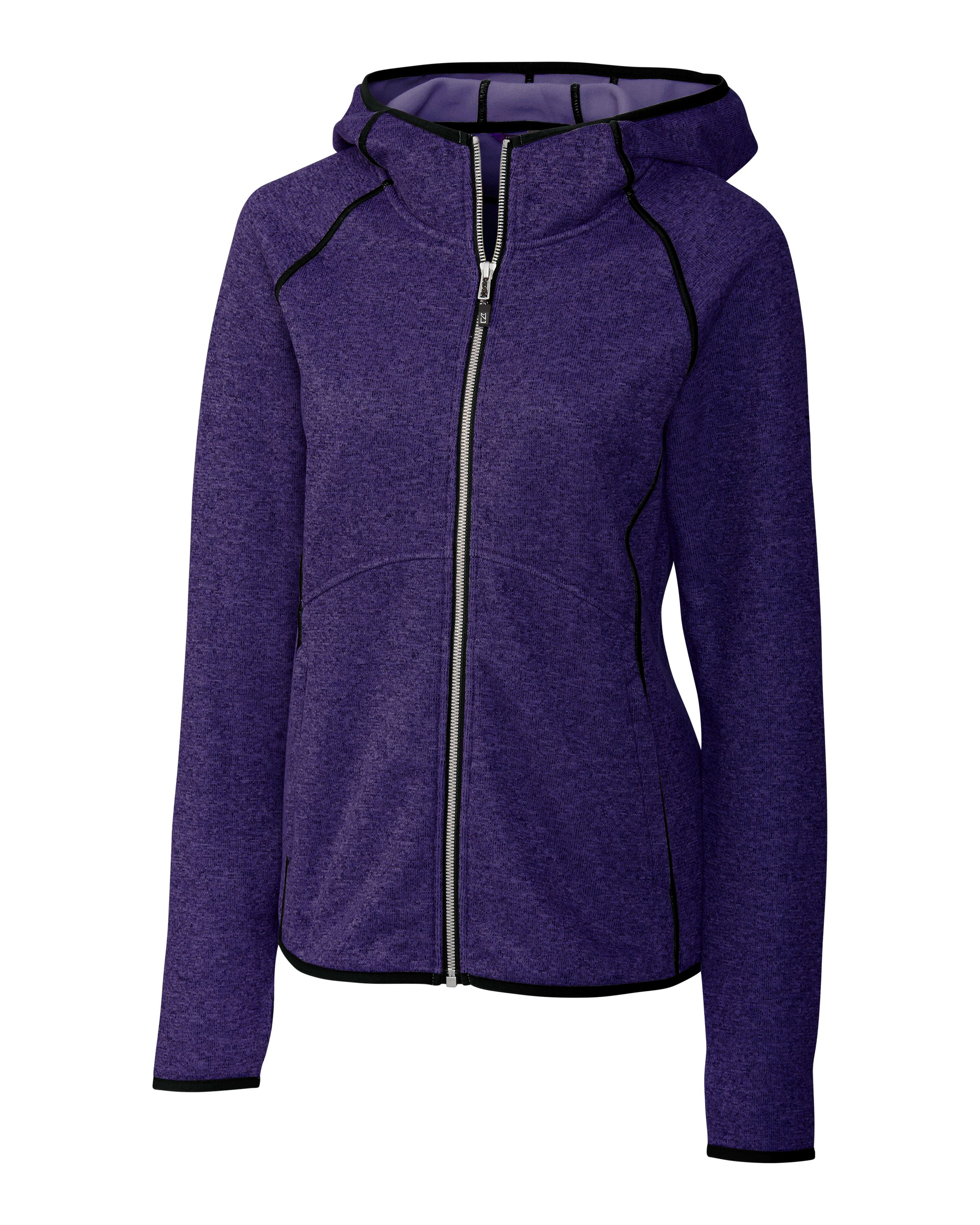 Cutter & Buck Mainsail Sweater-Knit Womens Full Zip Hooded Jacket 24