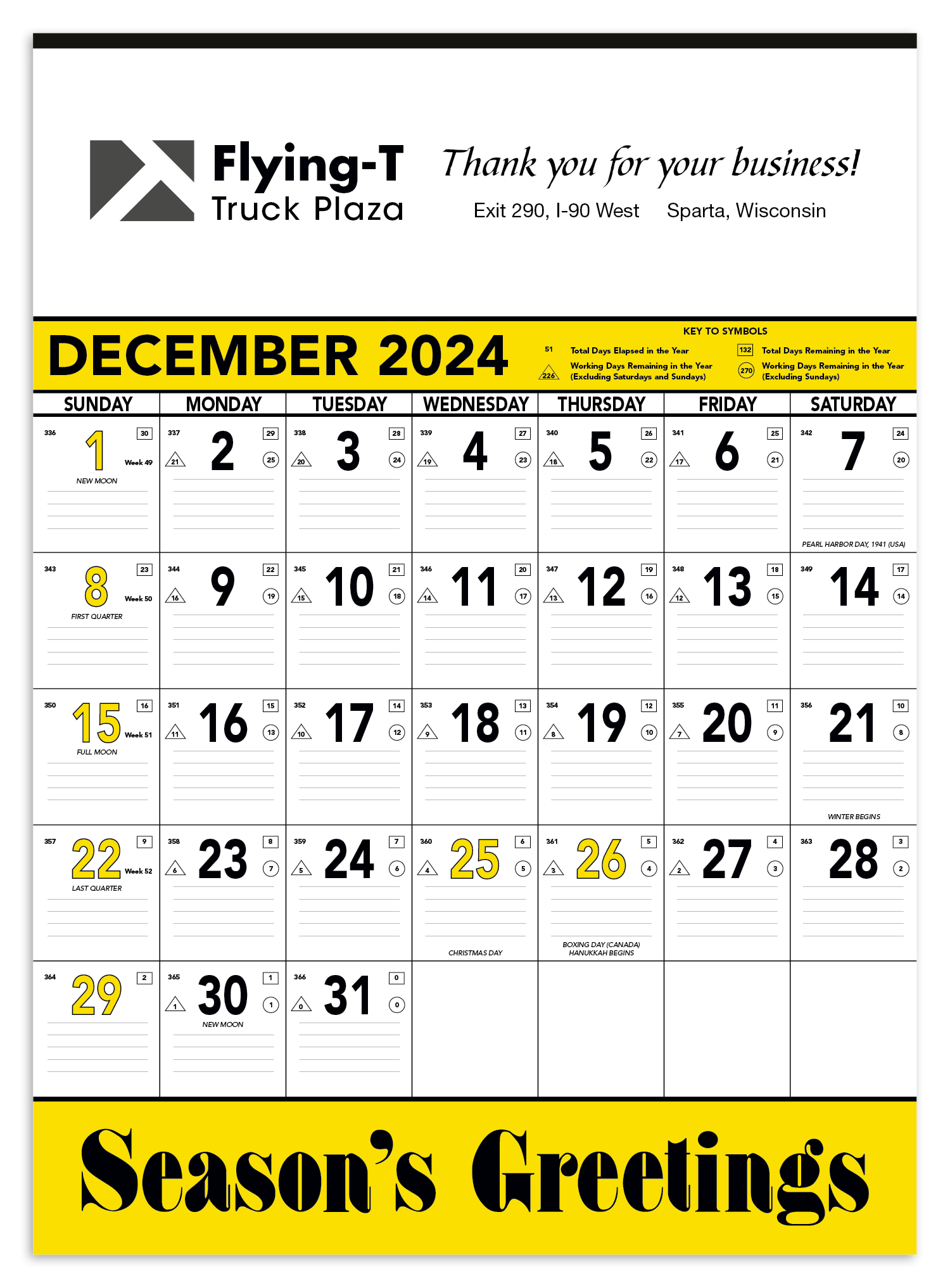 Triumph® Calendars Yellow & Black Contractor Memo Calendar 3