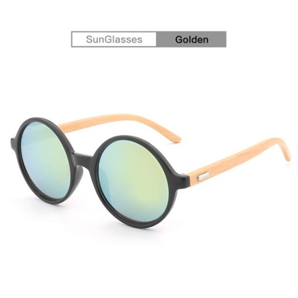 Bamboo Wood Arms Round Sunglasses 9
