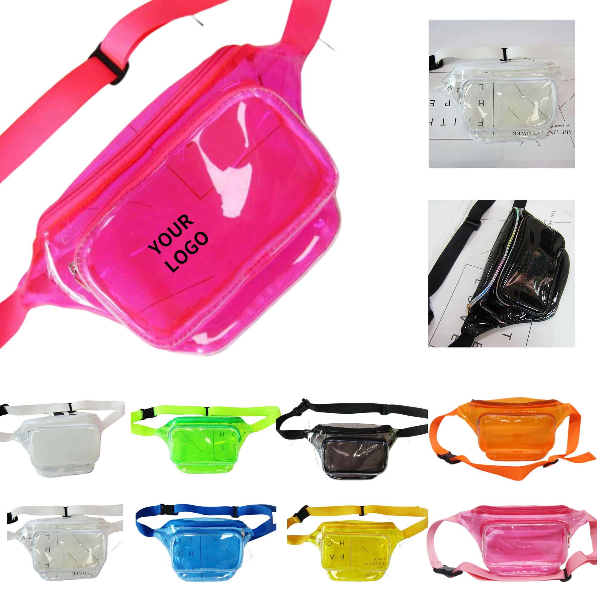 Transparent Pvc Waist Bag With Dual Pocket Strap 9