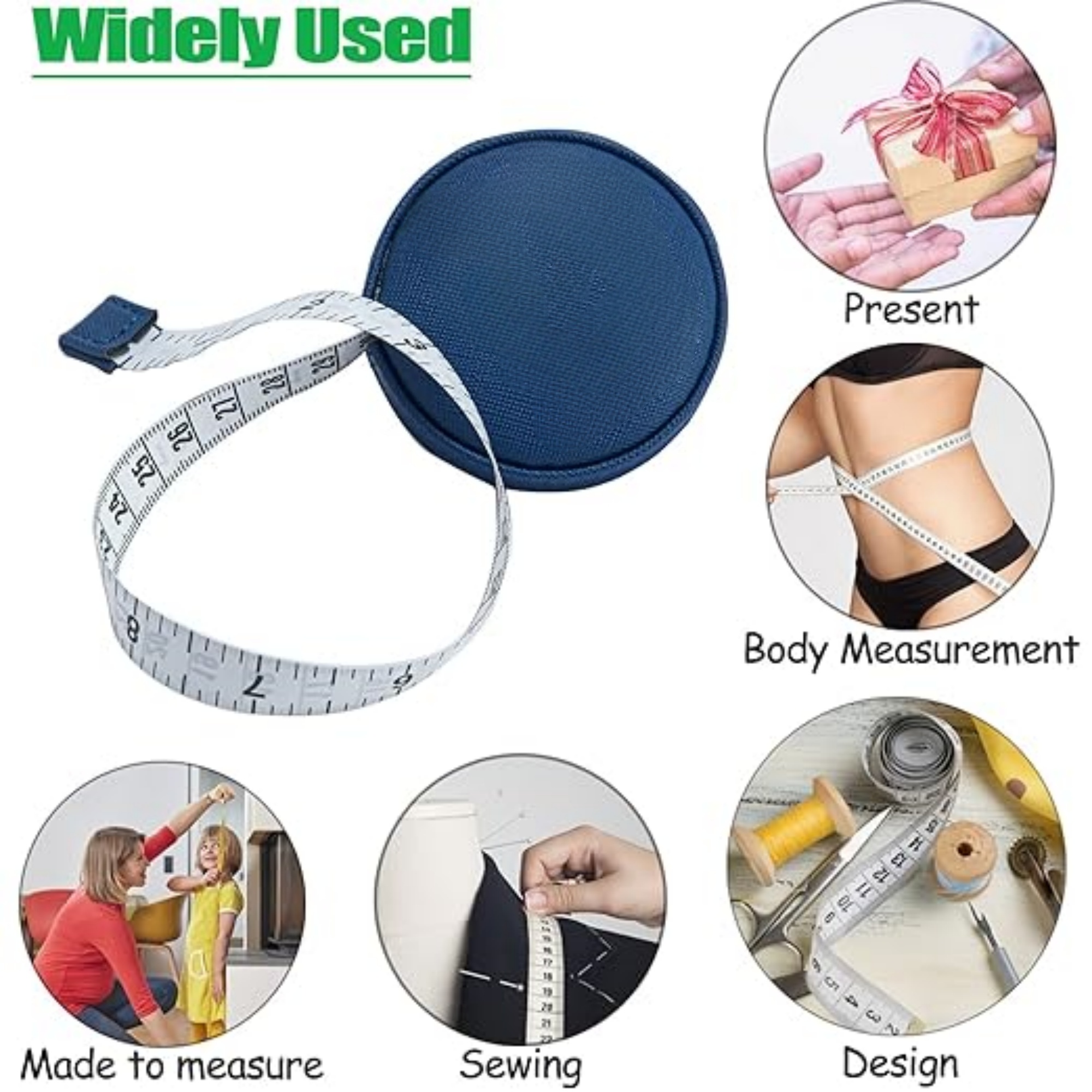 Soft PU Leather Round Retractable Measuring Tape 2