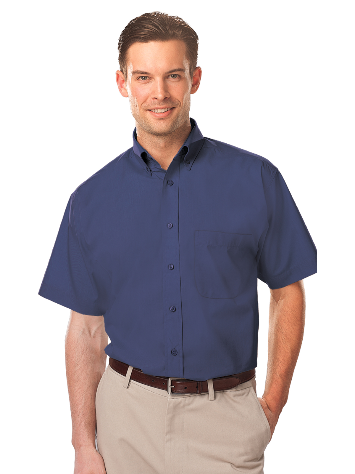 Blue Generation - Men's 1-Pocket Short Sleeve Value Poplin Shirt 1