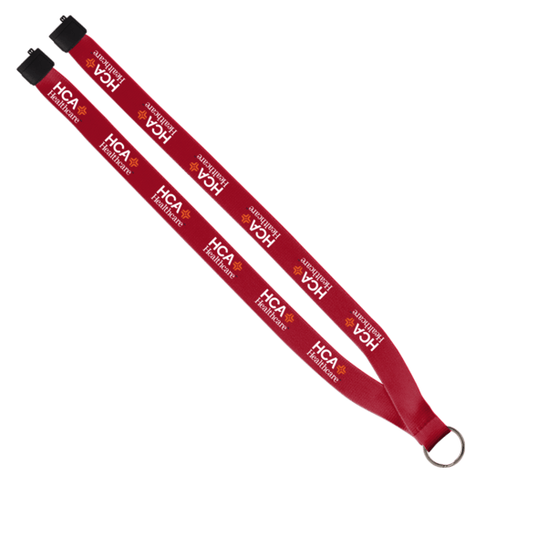 3/4" Polyester Lanyard with Sewn Silver Metal Split-Ring 26