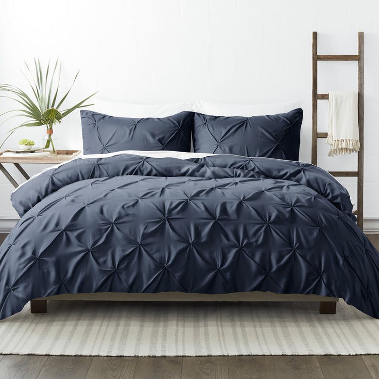 Pleated Duvet Cover Sets - Navy Twin-XL 2 Piece 2
