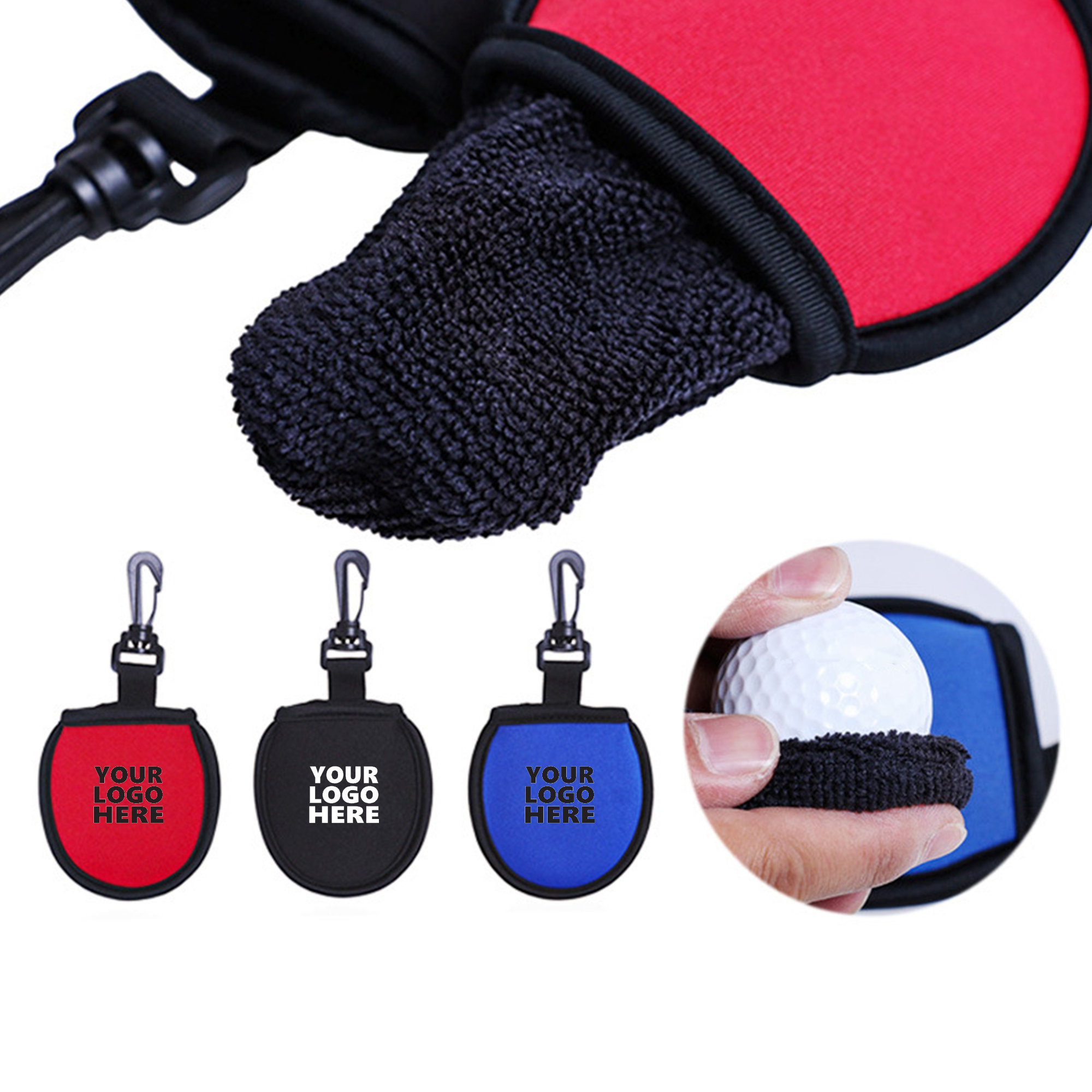 Portable Golf Ball Cleaner Pouch Washer Pocket Bag 2