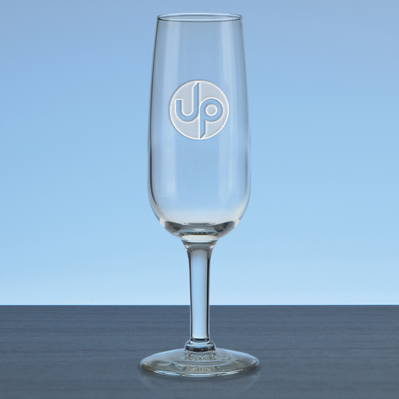 6.5 oz. Champagne Flute - Deep Etched, custom glassware with logo imprint 7