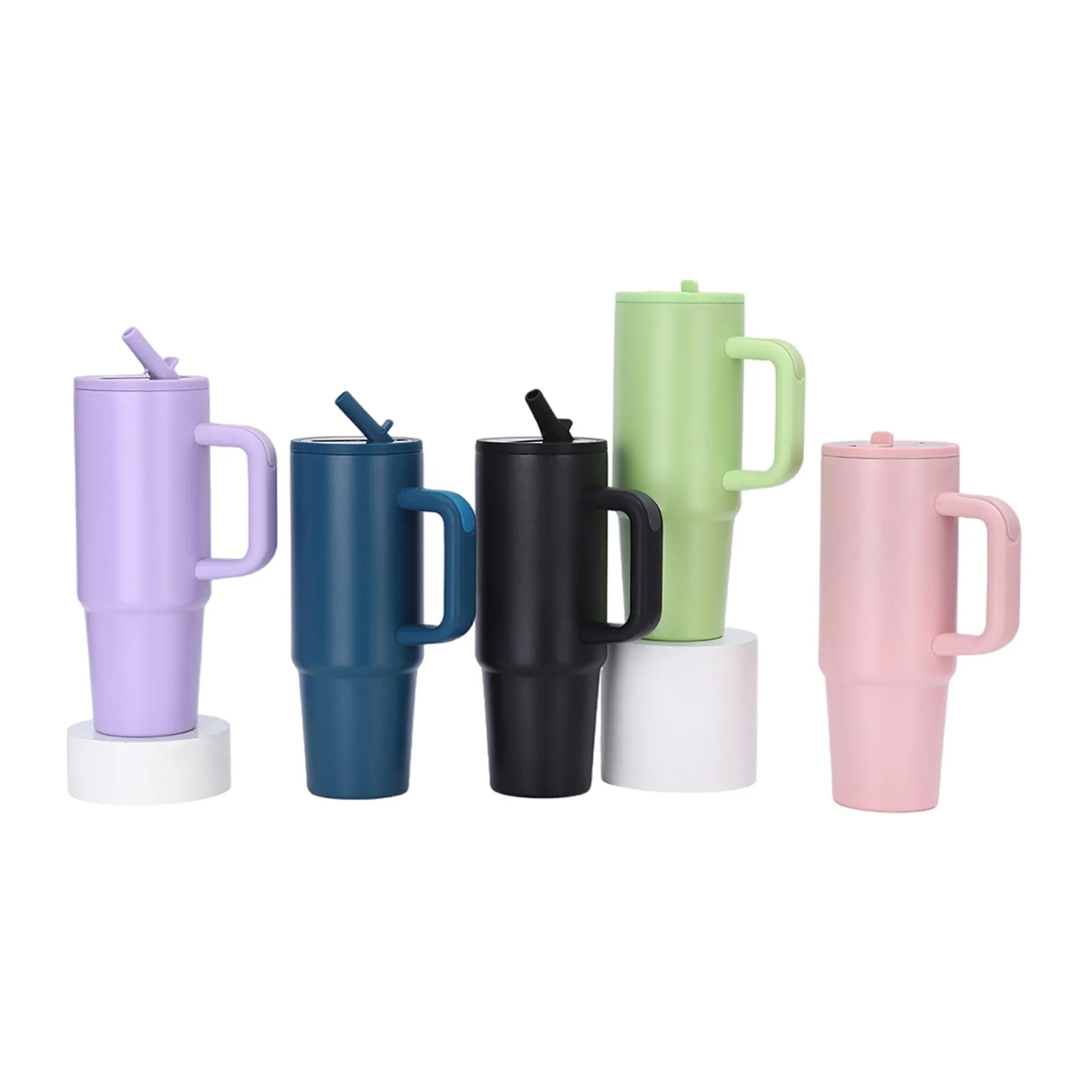 30 oz Stainless Steel Tumbler with Handle & Flip Straw Lid 7