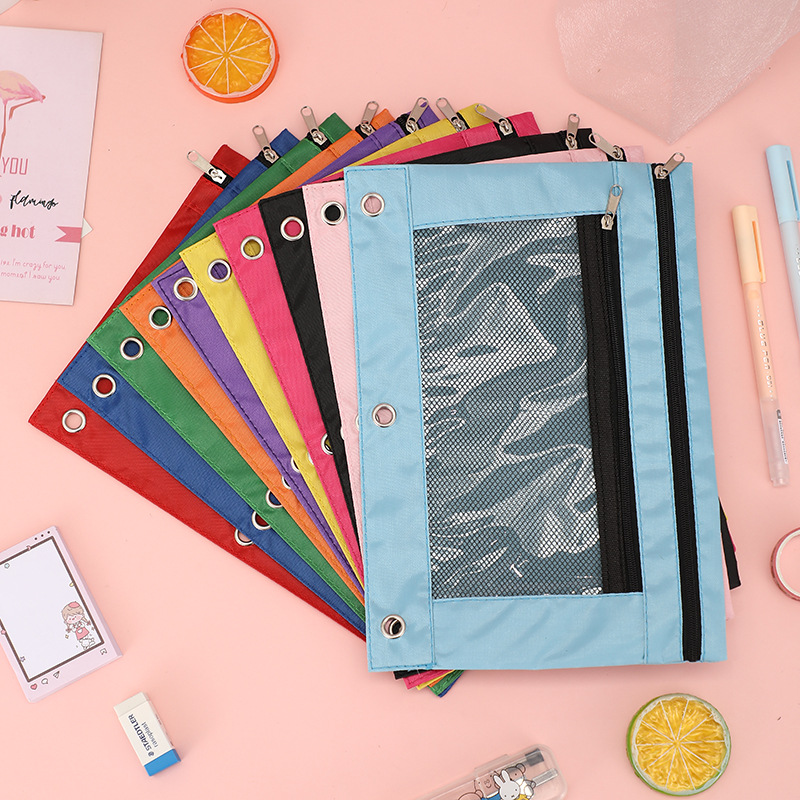 3 Ring Zippered Binder Pencil Pouch with Zipper Pulls 1