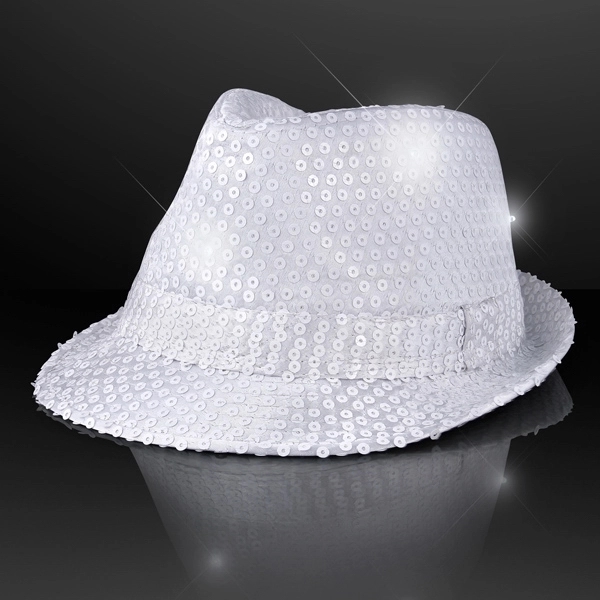Shiny Single Colored Fedora Hats with Flashing Lights 4