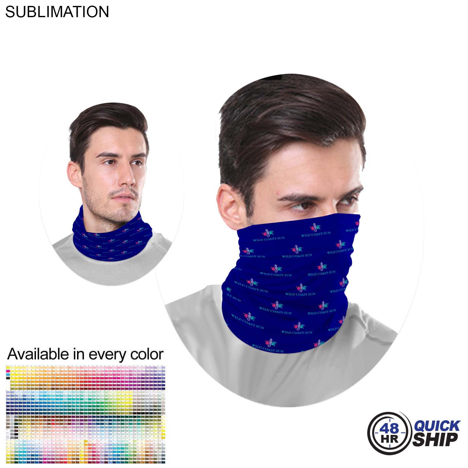 48 Hr Quick Ship - Sublimated Multifunction Tubular Neck Gaiter(In stock) 2