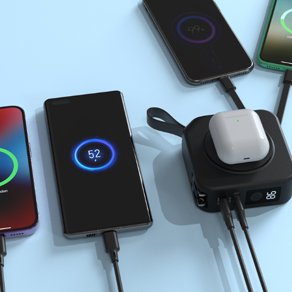 Multi-Function Wireless Charger W/ Wall Plug and Phone Stand 9