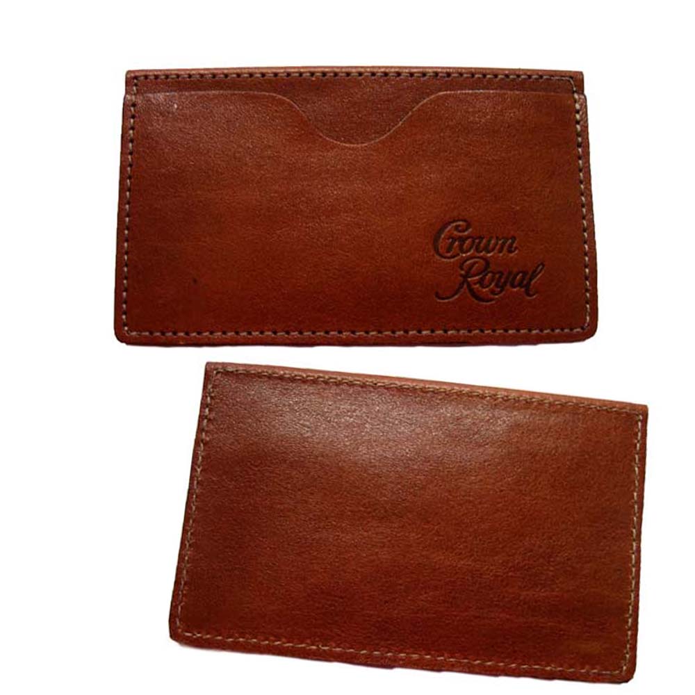 DEBOSSING & HOT STAMPING Genuine Leather 2 Pocket Business Card Holder-II 1