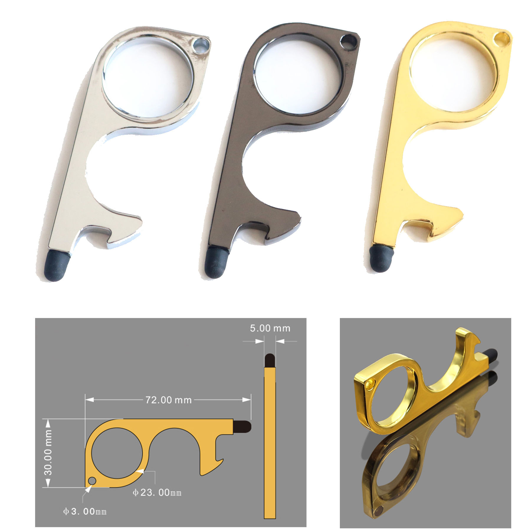 Touchless Door-Opening Sanitary Keychain 1