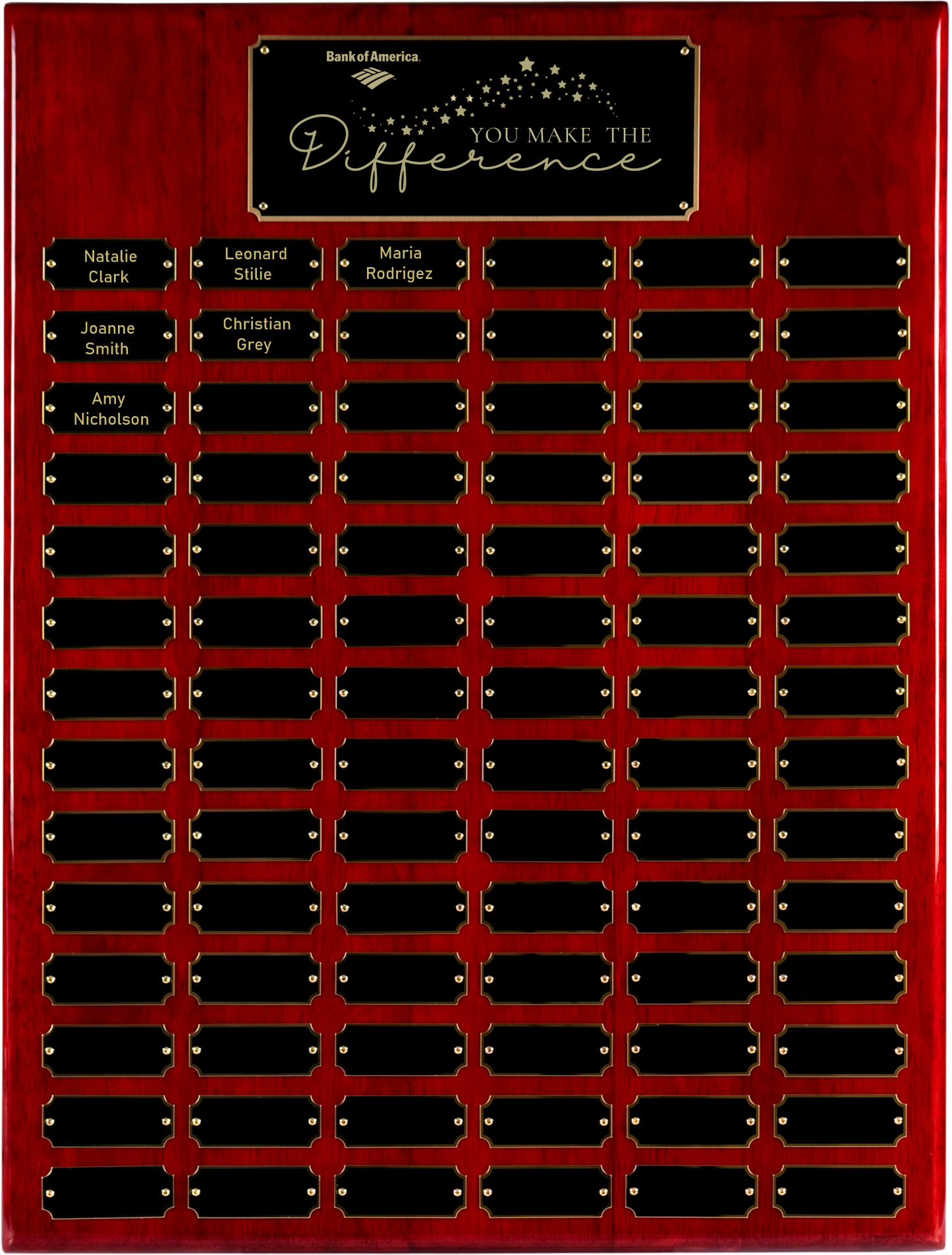 Rosewood Piano Finish 84 Plate Perpetual Plaque (18" x 24") 3
