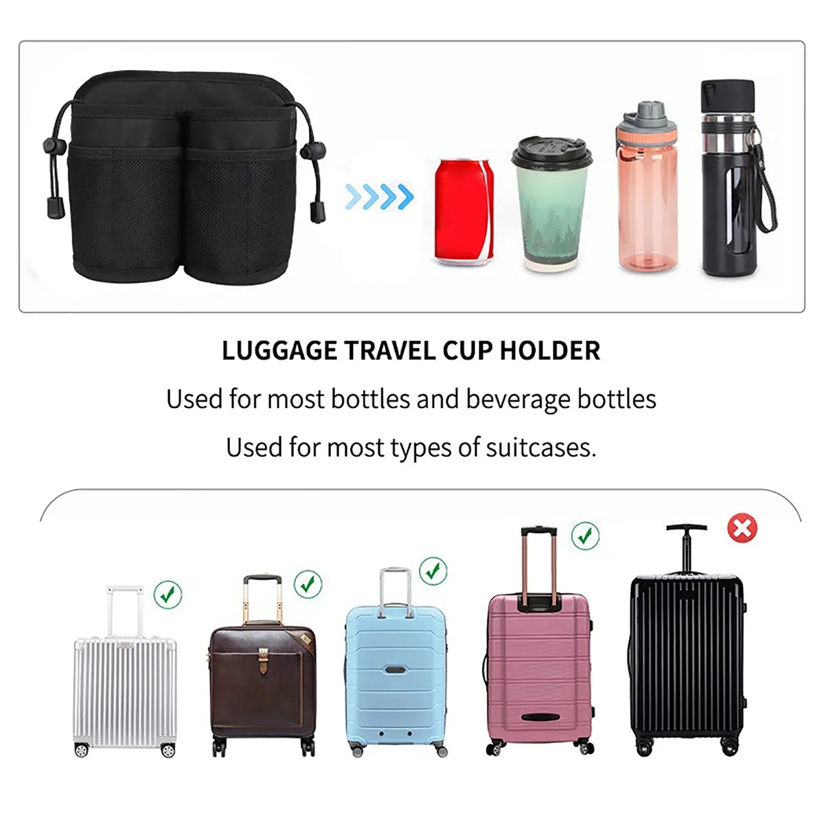 Luggage Travel Two Cup Holder With Zipper Bag 6