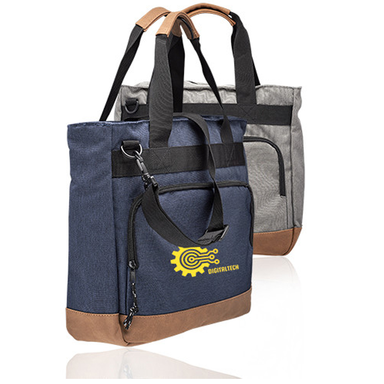Lyon Two-Tone Polyester Messenger Bag, custom messenger bag with logo imprint 2