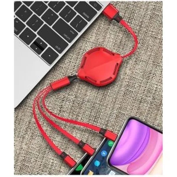 Multi USB Charging Cable Retractable 3in1 Universal Charger 7
