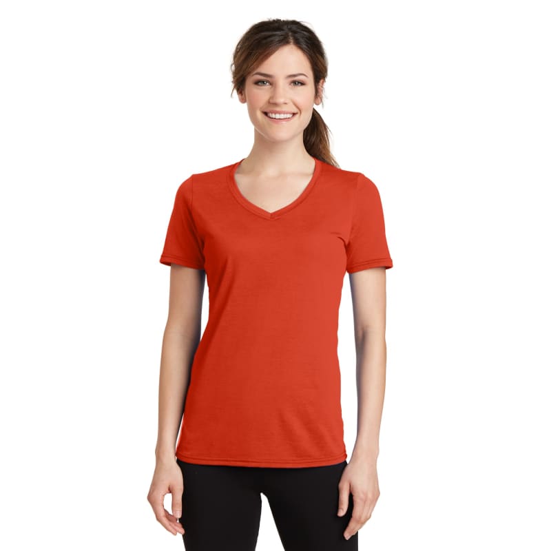 Port & Company Women's Performance Blend V-Neck Tee. 63