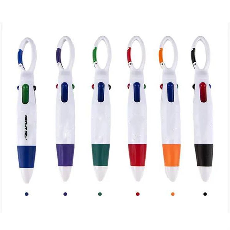 4-Color Shuttle Pen with Carabiner Clip 1
