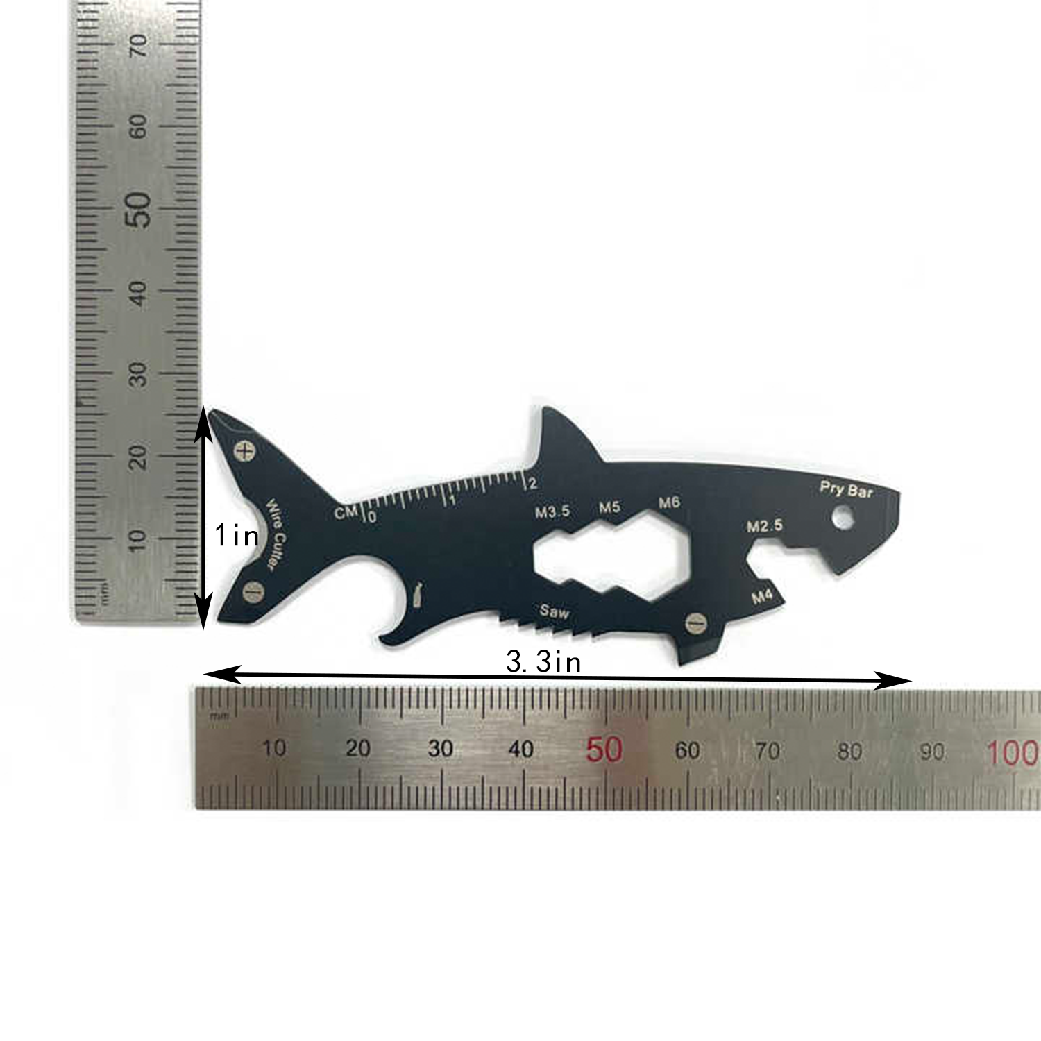 15 in 1 Stainless Steel Shark Shape EDC Multi Tool 4
