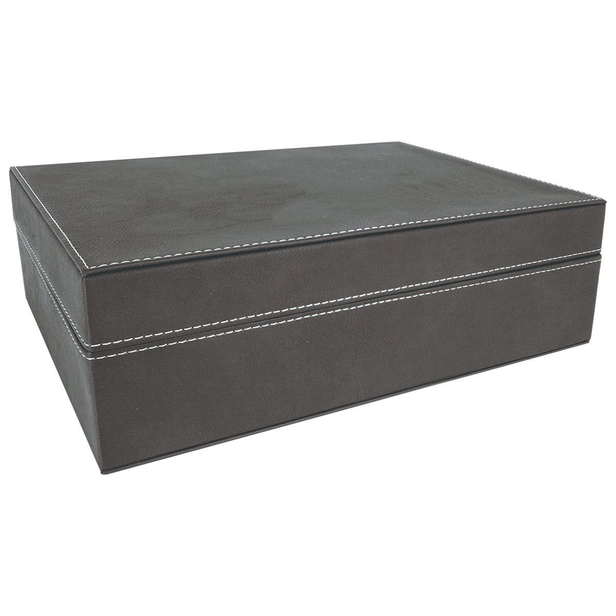 12 1/4" x 8 1/4" Black/Silver Leatherette Premium Gift Box 2