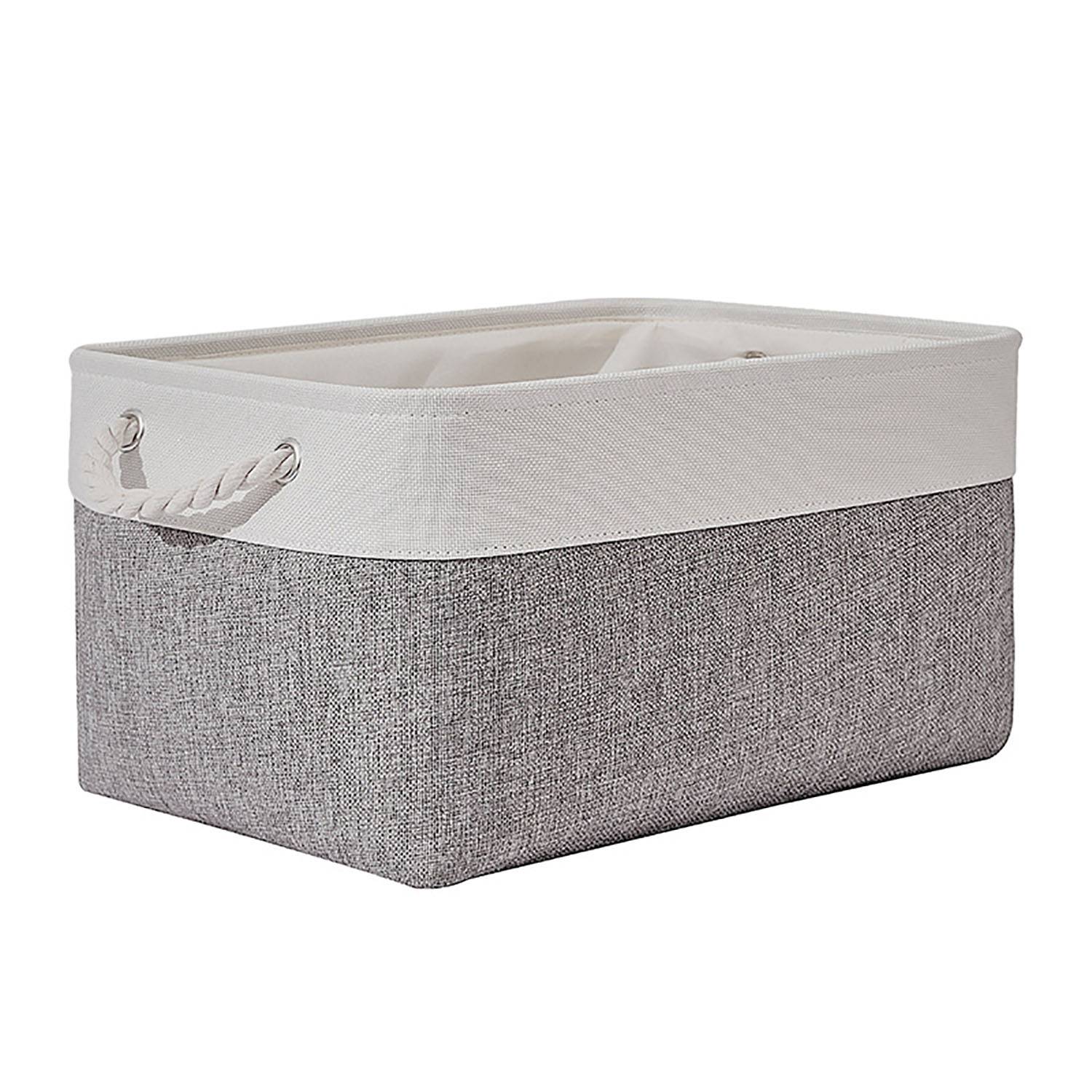 Durable Fabric Rectangular Storage Box with Rope Handles 7