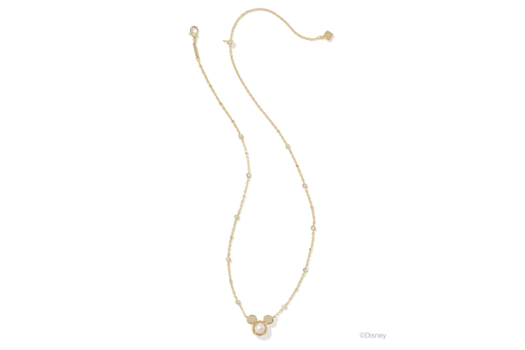 Kendra Scott Disney Gold Mickey Mouse Short Pendant Necklace in Freshwater Cultured Pearl 1