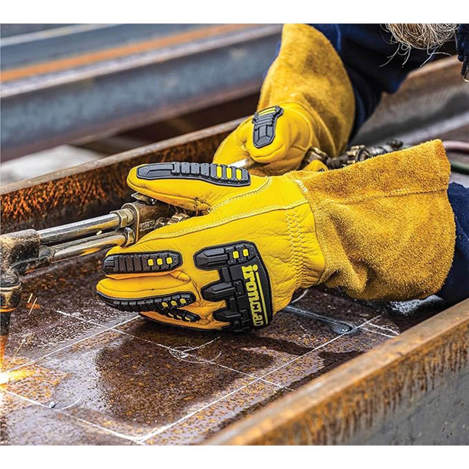 Leather Work Glove with Grip 5