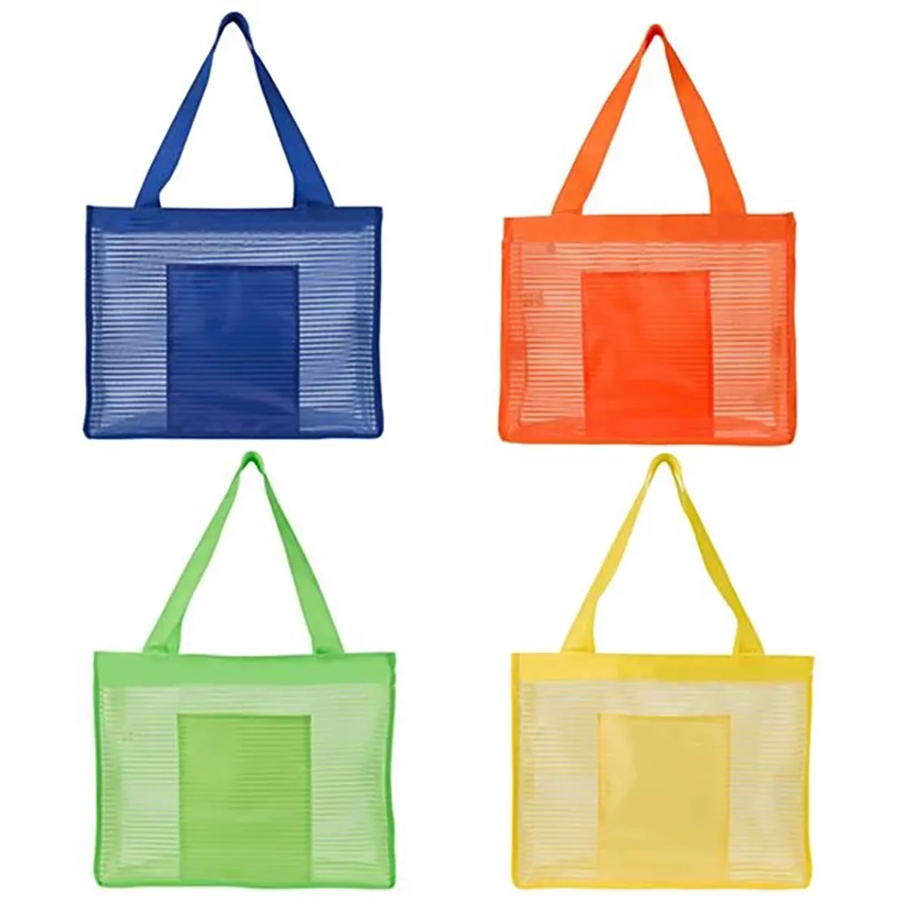 Mesh Beach Tote Bag, custom tote bag with logo imprint 1